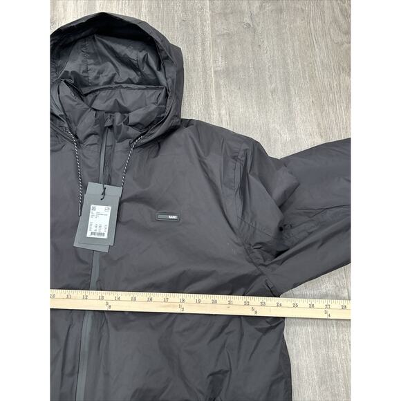 Rains Size XL Black Padded Nylon Jacket 15470 Unisex Full Zip Long Sleeve NWT - Picture 7 of 8